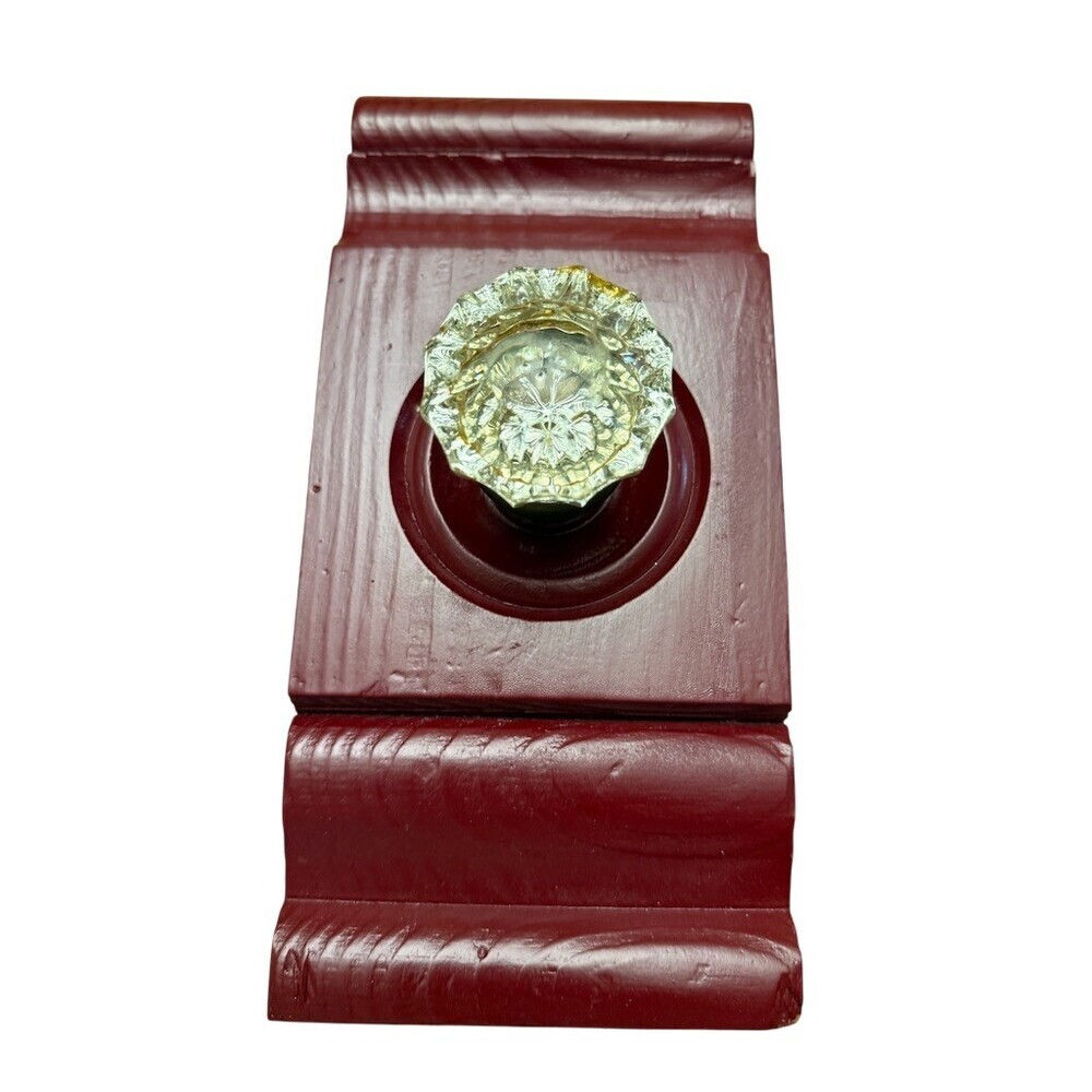 Unbranded Red Wood Glass Doorknob Wall Art Plaque Architectural Decor